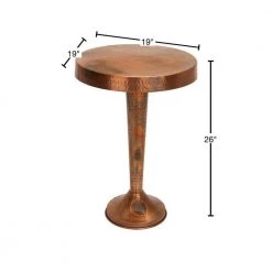 19 in. Copper Round Aluminum End Table with Hammered Design by Litton Lane 10 19 in. Copper Round Aluminum End Table with Hammered Design by Litton Lane -Outlet Litton Lane Store copper litton lane end side tables 26901 40 1000