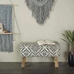 Cream Upholstered Bench 17 in. x 50 in. x 13 in. by Litton Lane -Outlet Litton Lane Store cream litton lane bedroom benches 041608 31 1000