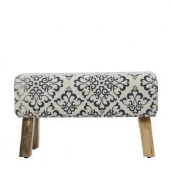 Cream Upholstered Bench 17 in. x 50 in. x 13 in. by Litton Lane -Outlet Litton Lane Store cream litton lane bedroom benches 041608 66 1000