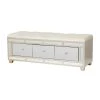 Cream Wood Glam Bench 47 In. x 16 In. x 18In. by Litton Lane