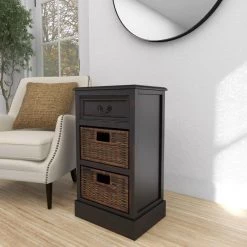 28 in. x 16 in. x 12 in. Maroon Wood Traditional Storage Unit by Litton Lane -Outlet Litton Lane Store dark brown litton lane accent cabinets 96250 1f 1000