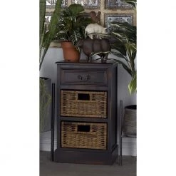 28 in. x 16 in. x 12 in. Maroon Wood Traditional Storage Unit by Litton Lane -Outlet Litton Lane Store dark brown litton lane accent cabinets 96250 31 1000
