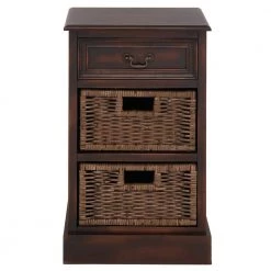 28 in. x 16 in. x 12 in. Maroon Wood Traditional Storage Unit by Litton Lane