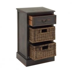 28 in. x 16 in. x 12 in. Maroon Wood Traditional Storage Unit by Litton Lane -Outlet Litton Lane Store dark brown litton lane accent cabinets 96250 77 1000