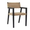 Dark Brown Wood Contemporary Woven Dining Chair with Armrests by Litton Lane -Outlet Litton Lane Store dark brown litton lane dining chairs 042969 64 1000