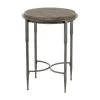 18 in. Gray Round Wood End Table with Brown Top by Litton Lane -Outlet Litton Lane Store dark brown litton lane end side tables 042423 64 1000
