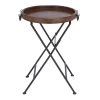 20 in. Black Round Wood End Table with Brown Top by Litton Lane