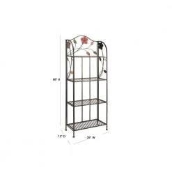 68 in. Metal Traditional 4 Shelf Bakers Rack in Black by Litton Lane -Outlet Litton Lane Store dark litton lane baker s racks 63065 40 1000