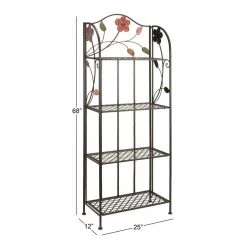 68 in. Metal Traditional 4 Shelf Bakers Rack in Black by Litton Lane -Outlet Litton Lane Store dark litton lane baker s racks 63065 76 1000