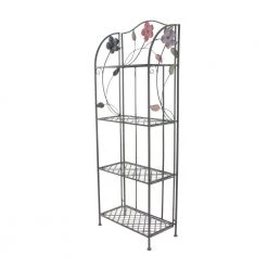 68 in. Metal Traditional 4 Shelf Bakers Rack in Black by Litton Lane -Outlet Litton Lane Store dark litton lane baker s racks 63065 77 1000