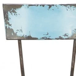 41 in. Teal Metal Vintage Bar Stool by Litton Lane -Outlet Litton Lane Store distressed blue gray litton lane bar stools 55416 1d 1000