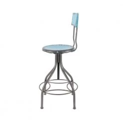 41 in. Teal Metal Vintage Bar Stool by Litton Lane -Outlet Litton Lane Store distressed blue gray litton lane bar stools 55416 77 1000