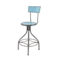 41 in. Teal Metal Vintage Bar Stool by Litton Lane -Outlet Litton Lane Store distressed blue gray litton lane bar stools 55416 a0 1000