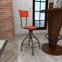 41 in. Red Metal Vintage Bar Stool by Litton Lane 17 41 in. Red Metal Vintage Bar Stool by Litton Lane -Outlet Litton Lane Store distressed red litton lane bar stools 55418 1f 1000