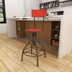 41 in. Red Metal Vintage Bar Stool by Litton Lane 18 41 in. Red Metal Vintage Bar Stool by Litton Lane -Outlet Litton Lane Store distressed red litton lane bar stools 55418 44 1000