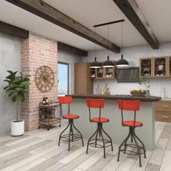 41 in. Red Metal Vintage Bar Stool by Litton Lane 19 41 in. Red Metal Vintage Bar Stool by Litton Lane -Outlet Litton Lane Store distressed red litton lane bar stools 55418 fa 1000