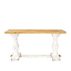 59 in. White Rectangle Wood Vintage Console Table by Litton Lane