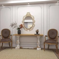 59 in. White Rectangle Wood Vintage Console Table by Litton Lane -Outlet Litton Lane Store distressed white litton lane console tables 14840 66 1000