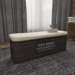 Brown Storage Industrial Bench 17 in. x 48 in. x 16 in. by Litton Lane -Outlet Litton Lane Store espresso brown litton lane dining benches 93712 77 1000