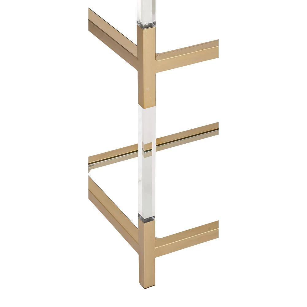 Black Metal and Natural Wood Clothing Rack with Coat Hooks and Shelves by Litton Lane 4 Black Metal and Natural Wood Clothing Rack with Coat Hooks and Shelves by Litton Lane - Image 3