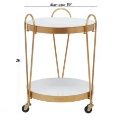 26 in. Gold Metal Contemporary Bar Cart by Litton Lane -Outlet Litton Lane Store gold litton lane bar carts 040088 76 1000