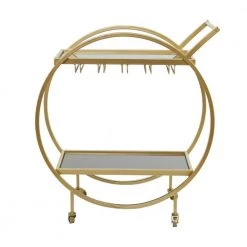 31 in. Gold Metal Contemporary Bar Cart by Litton Lane -Outlet Litton Lane Store gold litton lane bar carts 041293 66 1000