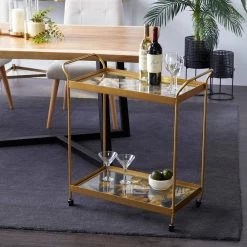 31 in. Gold Contemporary Metal Bar Cart by Litton Lane 21 31 in. Gold Contemporary Metal Bar Cart by Litton Lane -Outlet Litton Lane Store gold litton lane bar carts 16438 31 1000