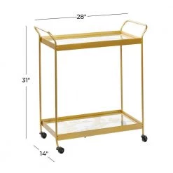 31 in. Gold Contemporary Metal Bar Cart by Litton Lane 20 31 in. Gold Contemporary Metal Bar Cart by Litton Lane -Outlet Litton Lane Store gold litton lane bar carts 16438 76 1000