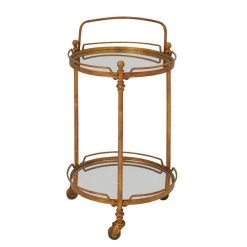 31 in. Brass Metal Traditional Bar Cart by Litton Lane