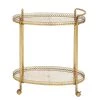 Gold Rolling 2 Mirrored Shelves Bar Cart with Lockable Wheels by Litton Lane