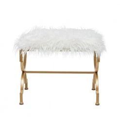 22 in. White and Gold Backless Metal Contemporary Stool by Litton Lane -Outlet Litton Lane Store gold litton lane bar stools 040447 66 1000