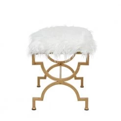 22 in. White and Gold Backless Metal Contemporary Stool by Litton Lane -Outlet Litton Lane Store gold litton lane bar stools 040447 e1 1000