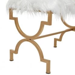 22 in. White and Gold Backless Metal Contemporary Stool by Litton Lane -Outlet Litton Lane Store gold litton lane bar stools 040447 fa 1000