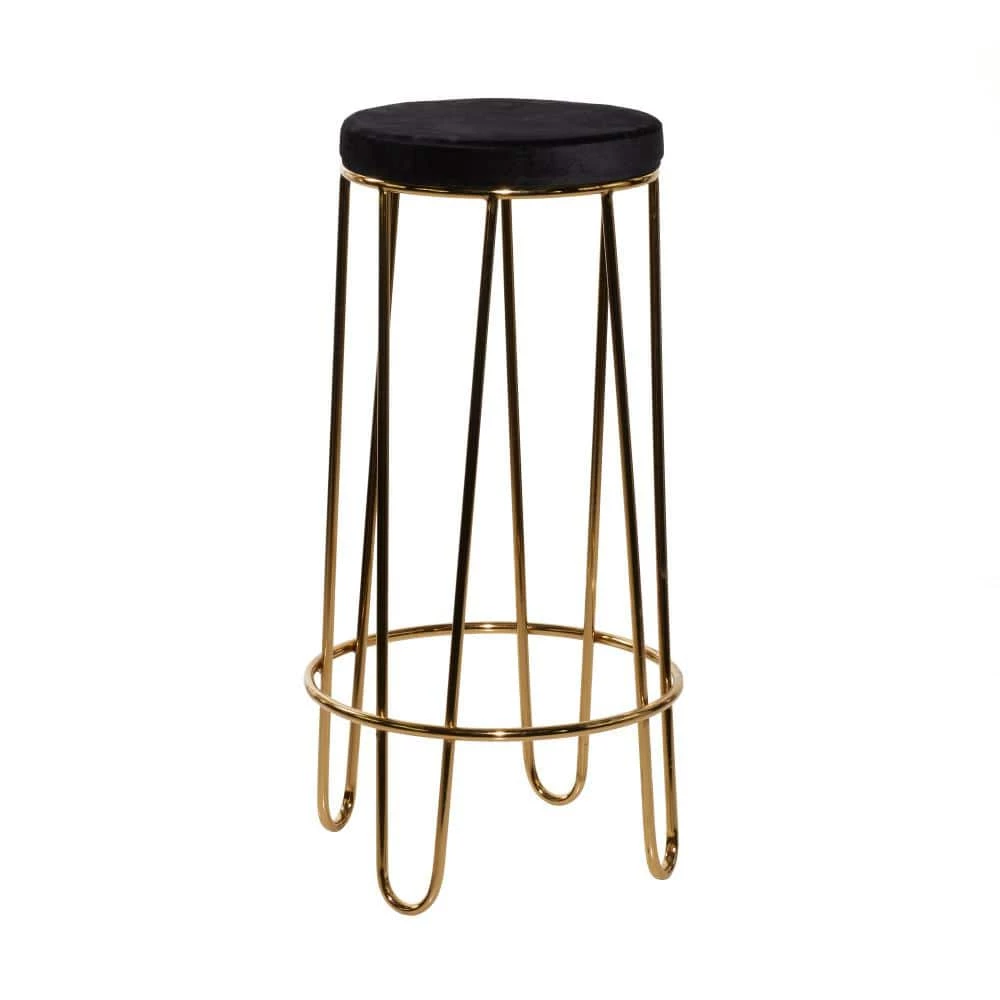 31 in. Gold Contemporary Canvas Bar Stool by Litton Lane 3 31 in. Gold Contemporary Canvas Bar Stool by Litton Lane