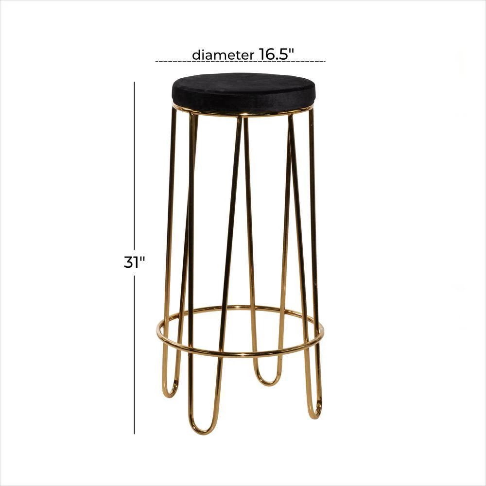 31 in. Gold Contemporary Canvas Bar Stool by Litton Lane 9 31 in. Gold Contemporary Canvas Bar Stool by Litton Lane - Image 7