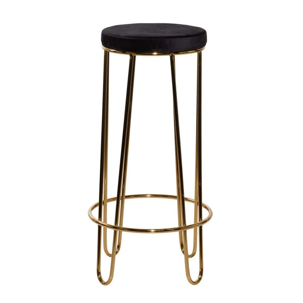 31 in. Gold Contemporary Canvas Bar Stool by Litton Lane 4 31 in. Gold Contemporary Canvas Bar Stool by Litton Lane - Image 2