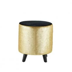 16 in. Gold Fabric Contemporary Stool by Litton Lane -Outlet Litton Lane Store gold litton lane bar stools 53749 4f 1000