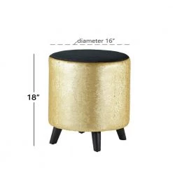 16 in. Gold Fabric Contemporary Stool by Litton Lane -Outlet Litton Lane Store gold litton lane bar stools 53749 76 1000