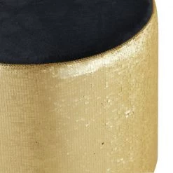 16 in. Gold Fabric Contemporary Stool by Litton Lane -Outlet Litton Lane Store gold litton lane bar stools 53749 fa 1000