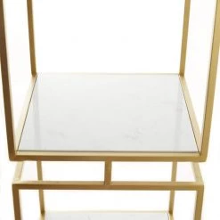 62 in. Gold Marble 4 Tier Shelf Square Cube Shelving Unit by Litton Lane -Outlet Litton Lane Store gold litton lane bookcases bookshelves 040244 1f 1000