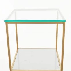 62 in. Gold Marble 4 Tier Shelf Square Cube Shelving Unit by Litton Lane -Outlet Litton Lane Store gold litton lane bookcases bookshelves 040244 44 1000