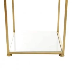 62 in. Gold Marble 4 Tier Shelf Square Cube Shelving Unit by Litton Lane -Outlet Litton Lane Store gold litton lane bookcases bookshelves 040244 4f 1000