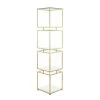 62 in. Gold Marble 4 Tier Shelf Square Cube Shelving Unit by Litton Lane -Outlet Litton Lane Store gold litton lane bookcases bookshelves 040244 64 1000