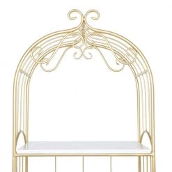 79 In. Gold Marble Glam Shelving Unit by Litton Lane -Outlet Litton Lane Store gold litton lane bookcases bookshelves 040338 44 1000