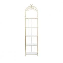 79 In. Gold Marble Glam Shelving Unit by Litton Lane -Outlet Litton Lane Store gold litton lane bookcases bookshelves 040338 e1 1000