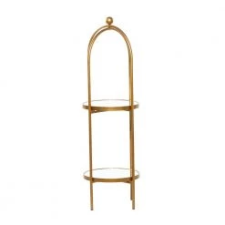 46 in. Gold Metal Glam 2 Shelf Shelving Unit by Litton Lane -Outlet Litton Lane Store gold litton lane bookcases bookshelves 43308 4f 1000