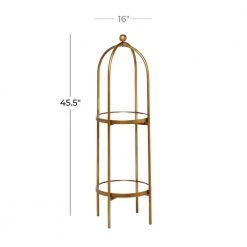 46 in. Gold Metal Glam 2 Shelf Shelving Unit by Litton Lane -Outlet Litton Lane Store gold litton lane bookcases bookshelves 43308 c3 1000