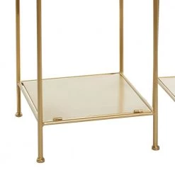 74 in. Gold Contemporary Metal 4 Shelf Shelving Unit (Set of 2) by Litton Lane -Outlet Litton Lane Store gold litton lane bookcases bookshelves 46038 44 1000