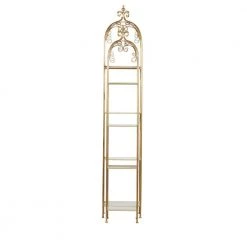 74 in. Gold Contemporary Metal 4 Shelf Shelving Unit (Set of 2) by Litton Lane -Outlet Litton Lane Store gold litton lane bookcases bookshelves 46038 c3 1000