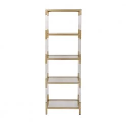 69 in. Gold Metal Contemporary 4 Shelf Shelving Unit by Litton Lane